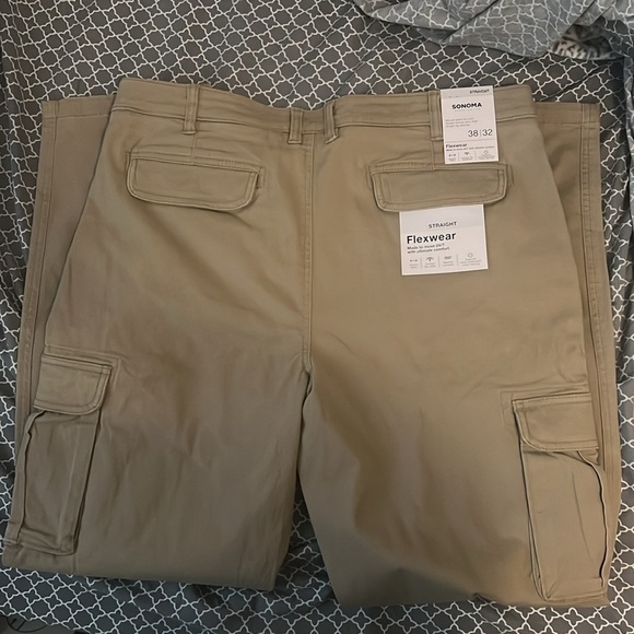 NWT Sonoma Straight leg Khaki pants with Flexwear size 38x32 - Picture 2 of 7
